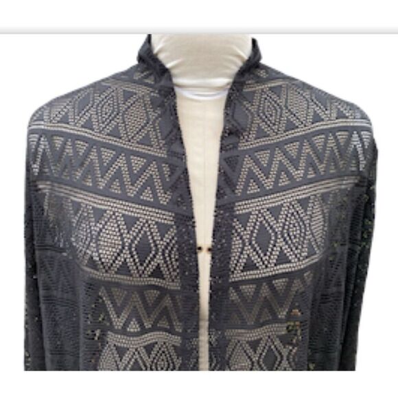 NWT Nygard Swim Coverup Open Front Long Sleeve Sz. 1X Lace Plus - Picture 2 of 8